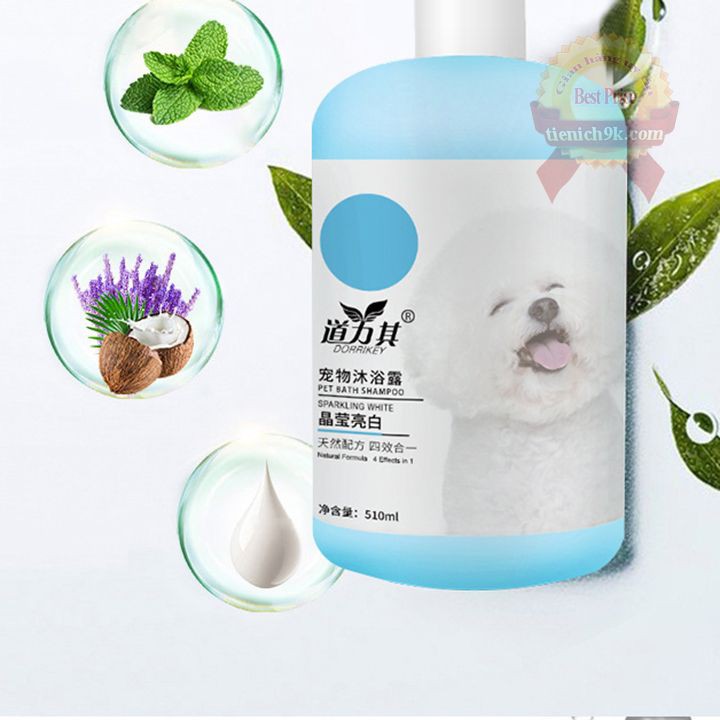 Gel sữa tắm cho chó mèo 510ml diệt bọ chét ve rận chấy làm mềm lông chống ngứa và kháng khuẩn Daoliqi Pet Sampoo