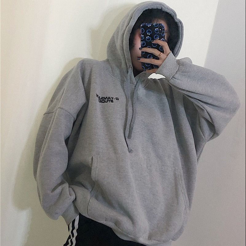 Áo Khoác Hoodie Len Lông Cừu Dày Dáng Rộng Kiểu Hàn Quốc Thời Trang Mùa Đông 2022