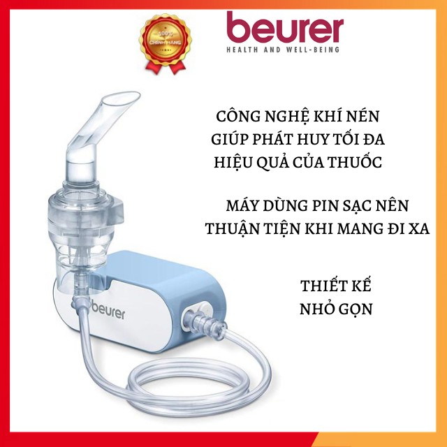 Máy xông mũi họng, máy xông khí dung Beuere IH60, công nghệ khí nén, thiết kế nhỏ gọn và hiện đại