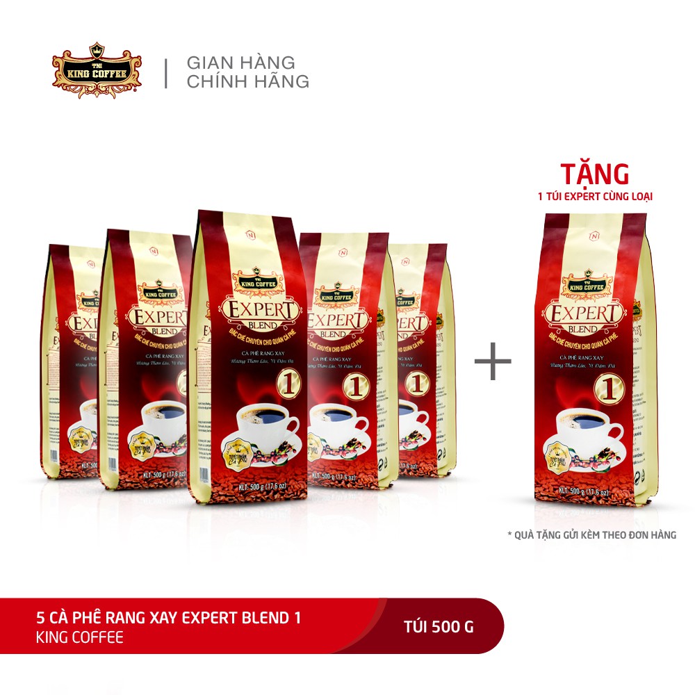 Combo 5 Cà Phê Rang Xay Expert Blend 1 KING COFFEE - Túi 500gr