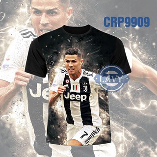Áo thun nam cổ tròn in hình Ronaldo CR7, áo phông unisex nam nữ vải cotton co giãn chất lượng cao | CRP9909