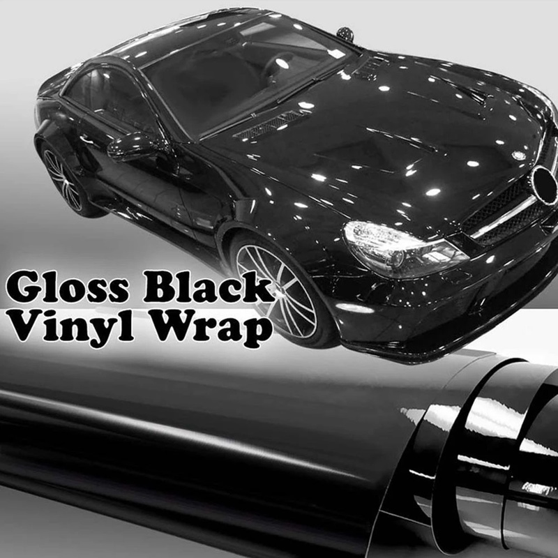 Miếng Dán Vinyl Màu Đen Bóng Phản Quang Tự Dính Trang Trí Xe Hơi / Xe Máy / Laptop