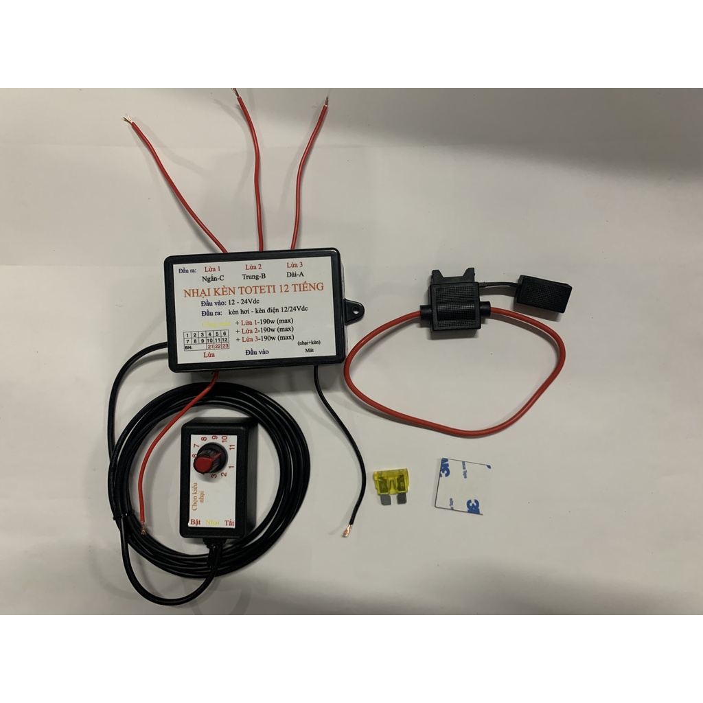 NHẠI KÈN MUSIC 3LOA + NHẠI 12 TIẾNG BABYSHARK - TOTETI DÙNG ĐIỆN 12 - 24Vdc Ô TÔ - XE MÁY