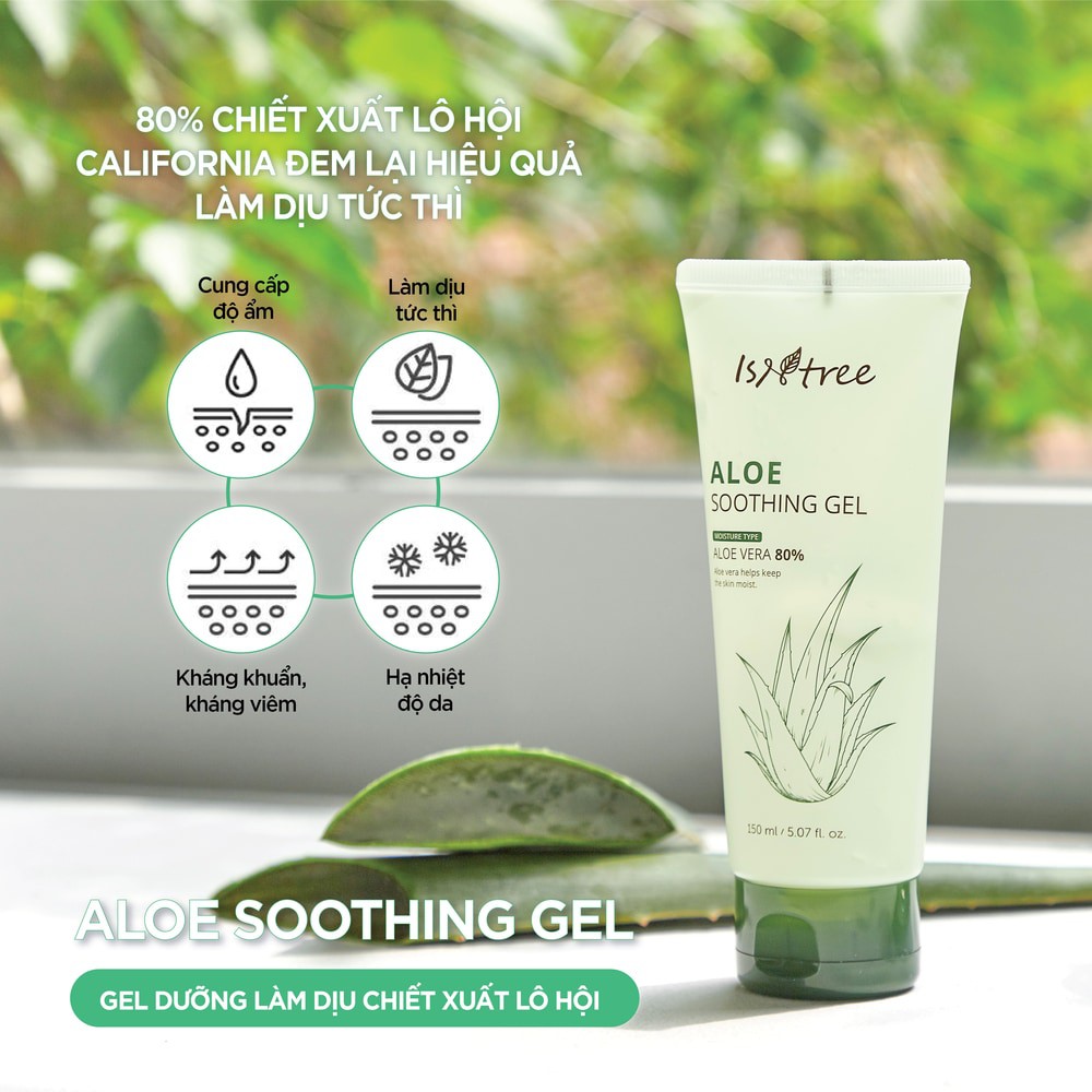 Kem Dưỡng Ẩm Isntree Aloe Soothing Gel Moisture Dạng Gel Làm Dịu Da Chiết Xuất Lô Hội 150ml