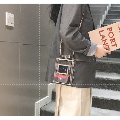 Ảnh thật 3 hình cuối-Túi xách hình chai nước hoa Paris độc đáo