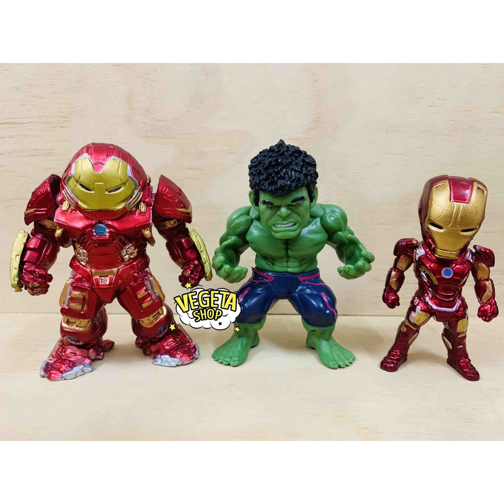 Mô hình Avengers Marvel - Bán lẻ tự chọn mô hình Hulk Iron Man Suit Captain Thor Spider Man - Cao 9cm