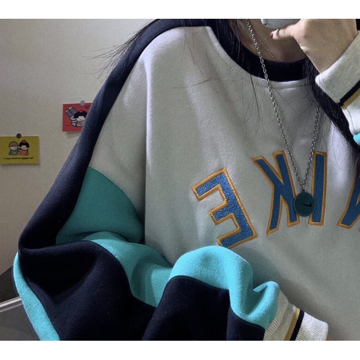 Áo Nỉ Dài Tay Form Rộng Phối Màu Thêu Chữ Thời Trang Thu Đông 2020 | BigBuy360 - bigbuy360.vn