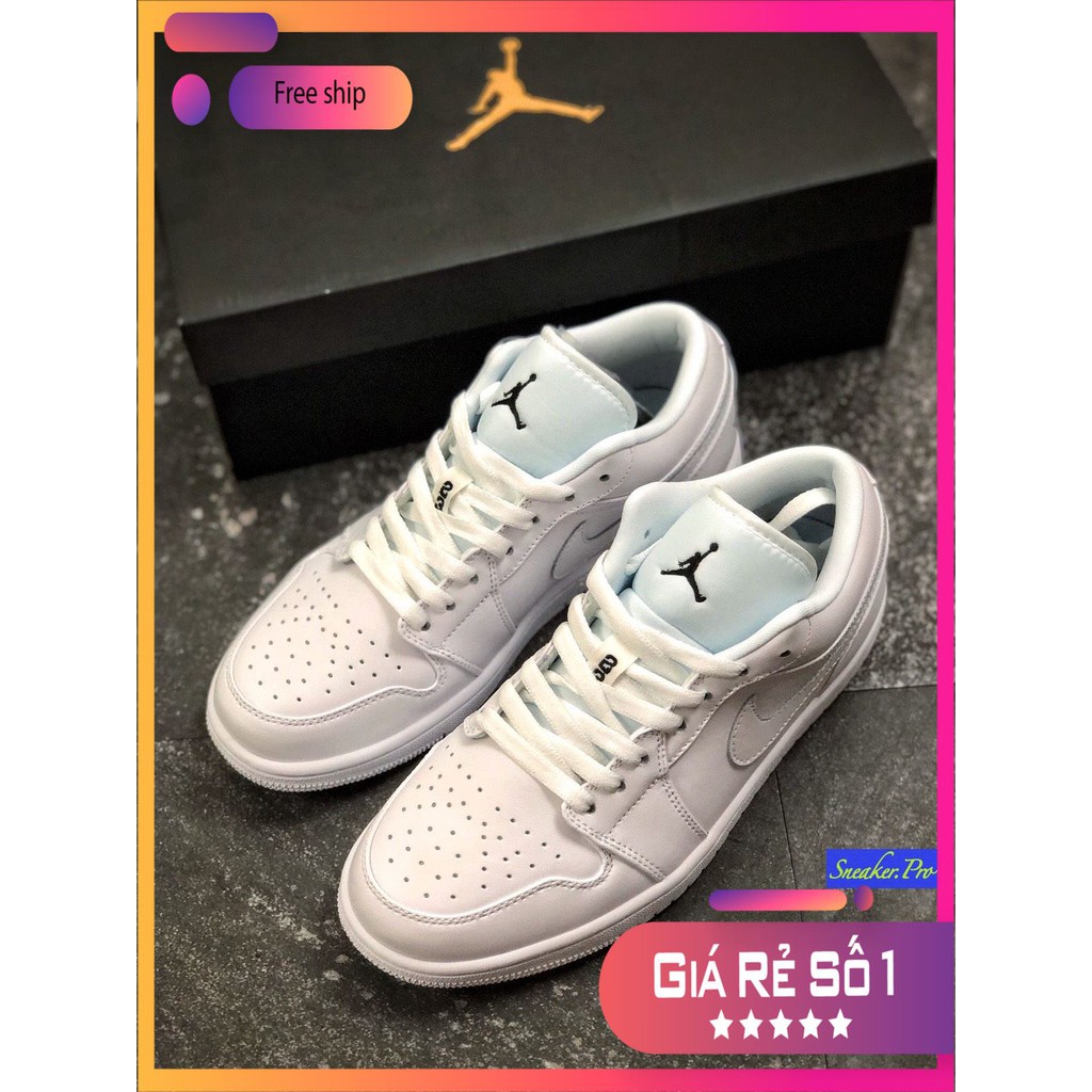 Giày thể thao Air Jordan 1 Low White trắng siêu phong cách, teen, giá sinh viên dành cho nam nữ (FREESHIP+HỘP) ..