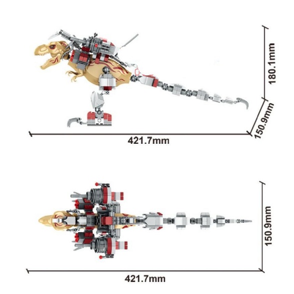 Lắp Ráp xếp hình Lego Jurassic World Dinosaur 98010 : Khủng long bạo chúa trex chiến đấu hiện đại 522+ mảnh