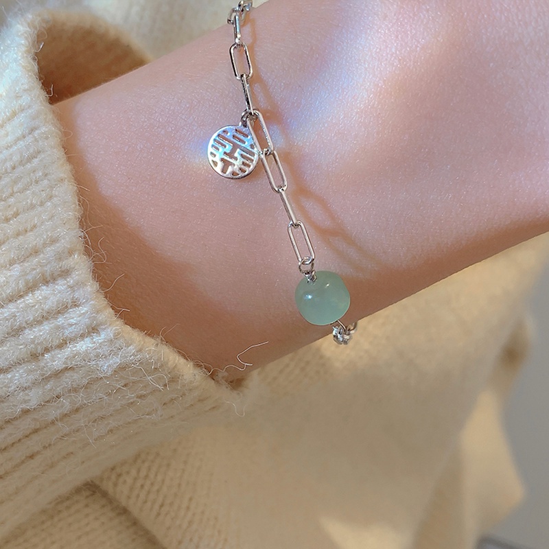 ✨✨Vòng Đeo Tay Bạc Phối Mặt Nhân Vật Trung Hoa May Mắn Đính Đá Thời Trang Cho Nữ