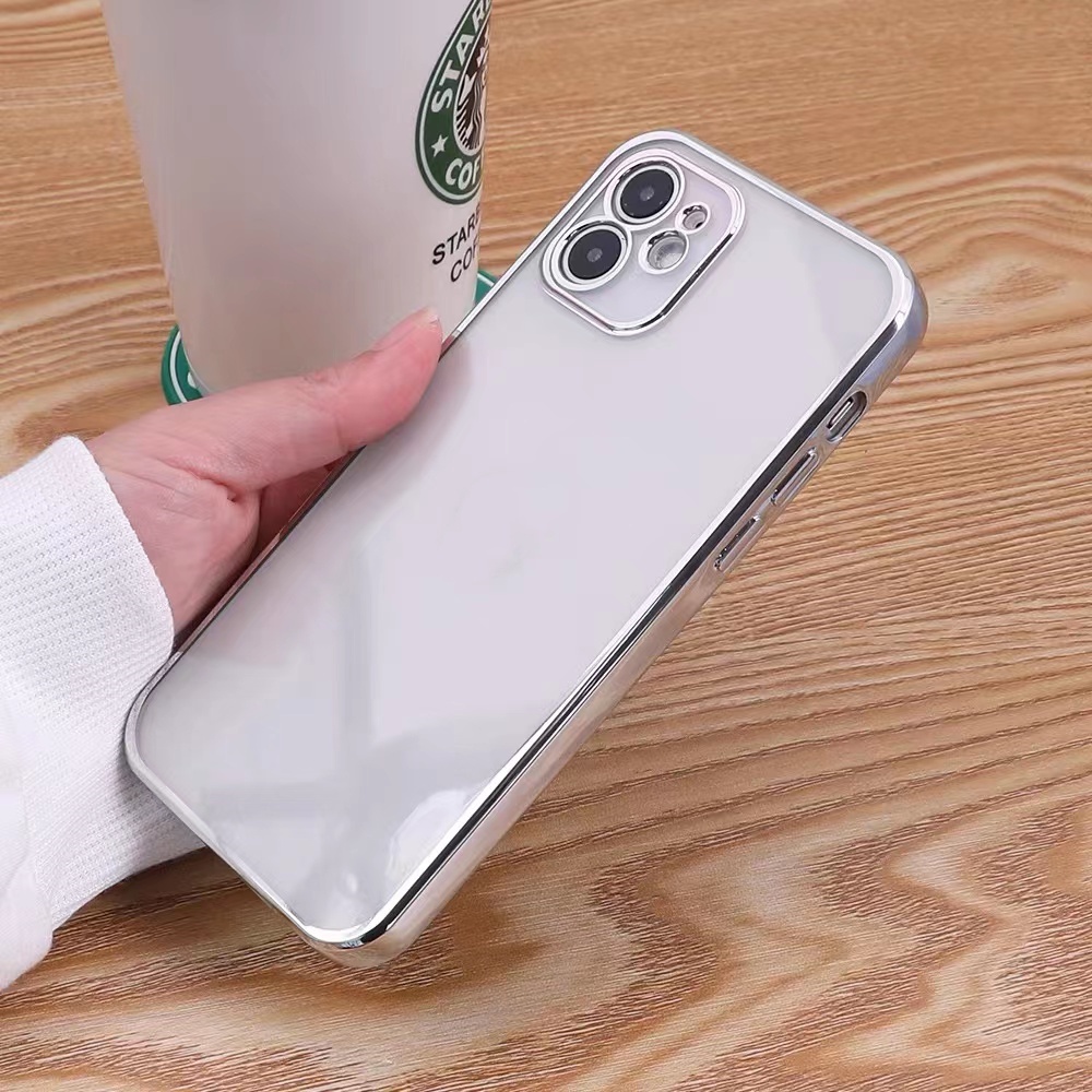 Ốp lưng Điện Thoại Silicon Mềm Trong Suốt Mạ Viền Sang Trọng Dành Cho iPhone 11 pro max x xs max xr 7 plus 8 plus 6s plus