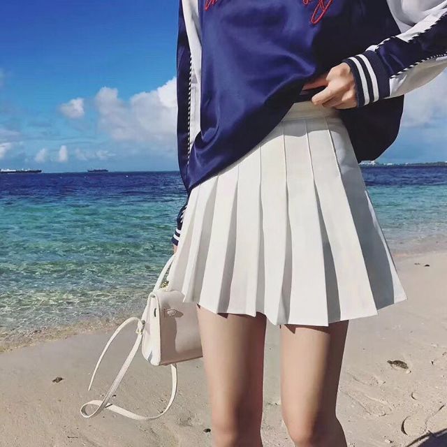 Chân váy Tennit_Chân váy ngắn chiết li có quần trong