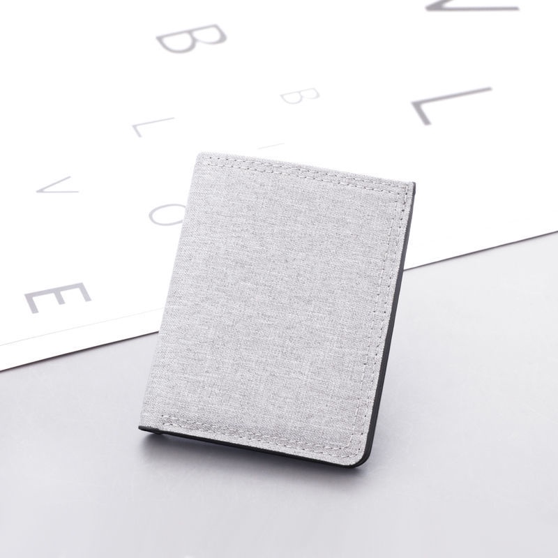 Ví mini vải canvas siêu mỏng có khóa kéo thời trang cho nam