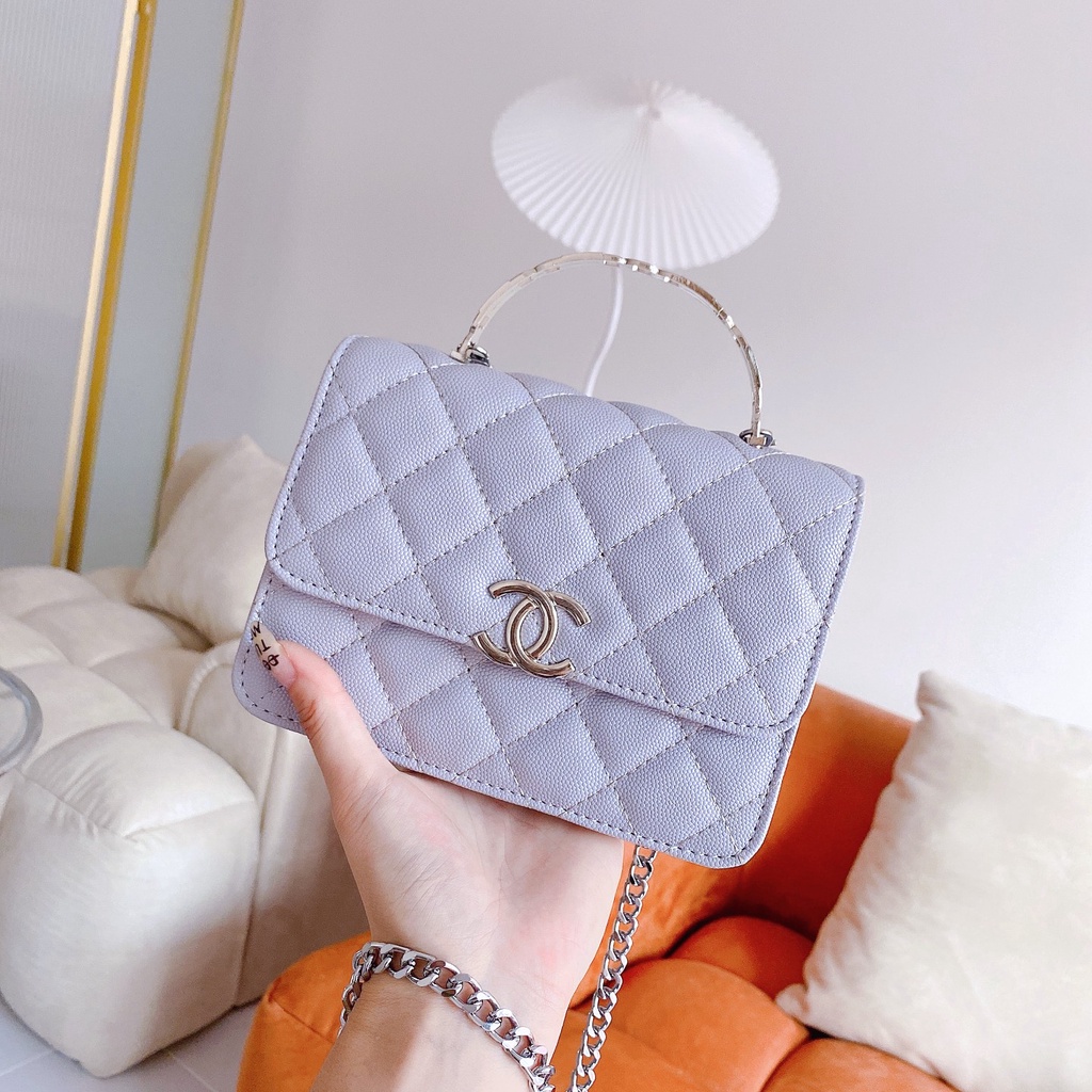 Túi Đeo Chéo Một Dây Xích Nhỏ Sơn Màu Kim Cương Cổ Điển Mới 2022