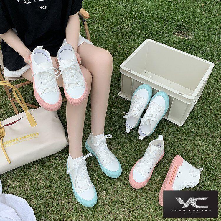 Giày Thể Thao Canvas Cổ Cao Thoáng Khí Phong Cách Hàn Quốc Dễ Phối Đồ Thời Trang Cho Nữ 2022