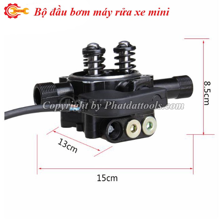 Bộ đầu bơm 3 piston kèm rơ le lắp cho các dòng máy rửa xe mini,máy rửa xe gia đình-Bảo hành 6 tháng