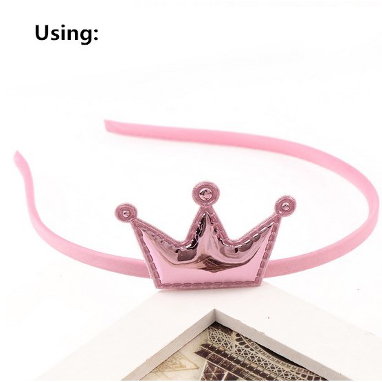 Set 10 miếng da PU bóng hình vương miện một mặt dùng để trang trí mũ/nón tay