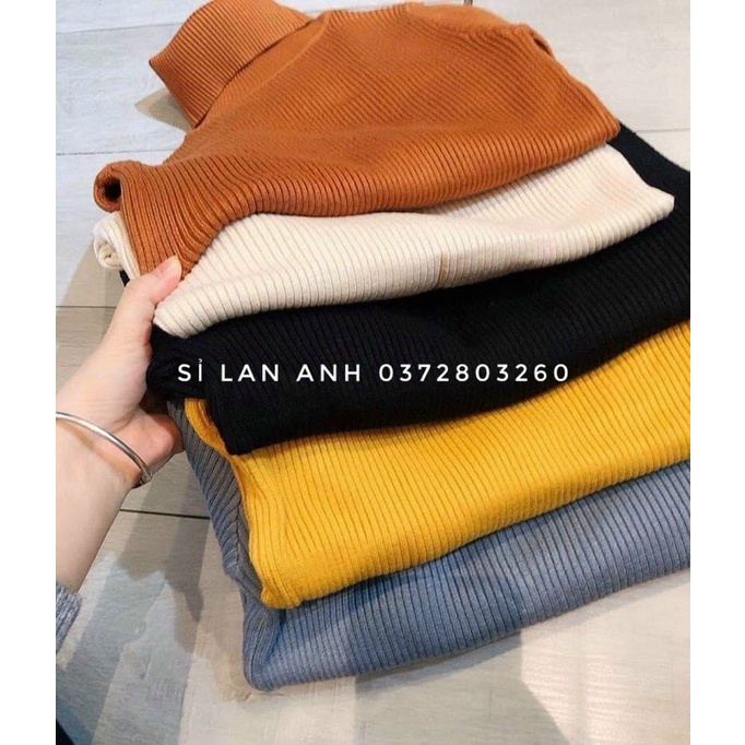 Áo len tăm cổ lọ Áo len Quảng Châu cổ 15cm bảng 12 màu