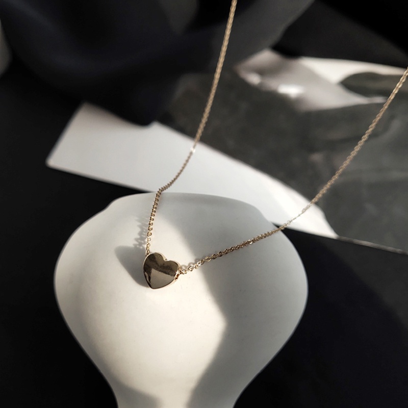Dây chuyền mặt trái tim kim loại đơn giản độc đáo xinh xắn hợp thời trang cho nữ 191168