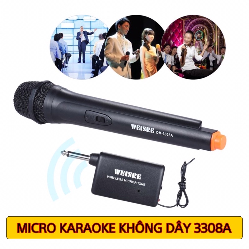 MICRO HÁT KARAOKE KHÔNG DÂY 3308