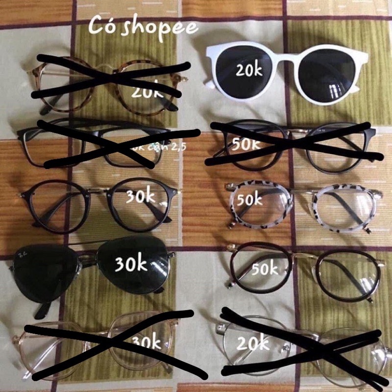 Kính mắt lắp đc cận 2hand+new. Mắt kính xanh lá new