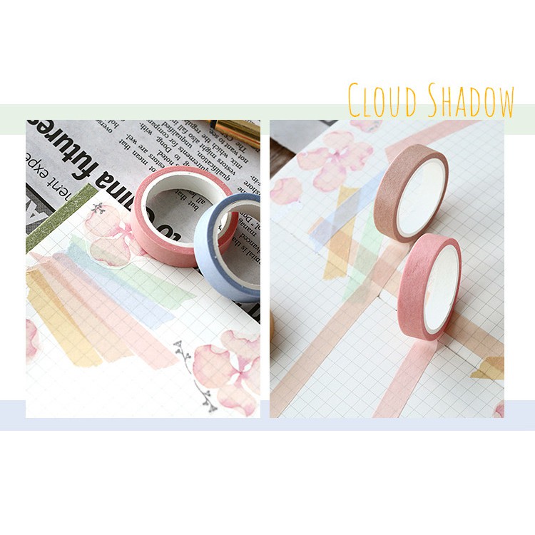 Set 5 cuộn Washi Tape 10mm x 5m màu Pastel