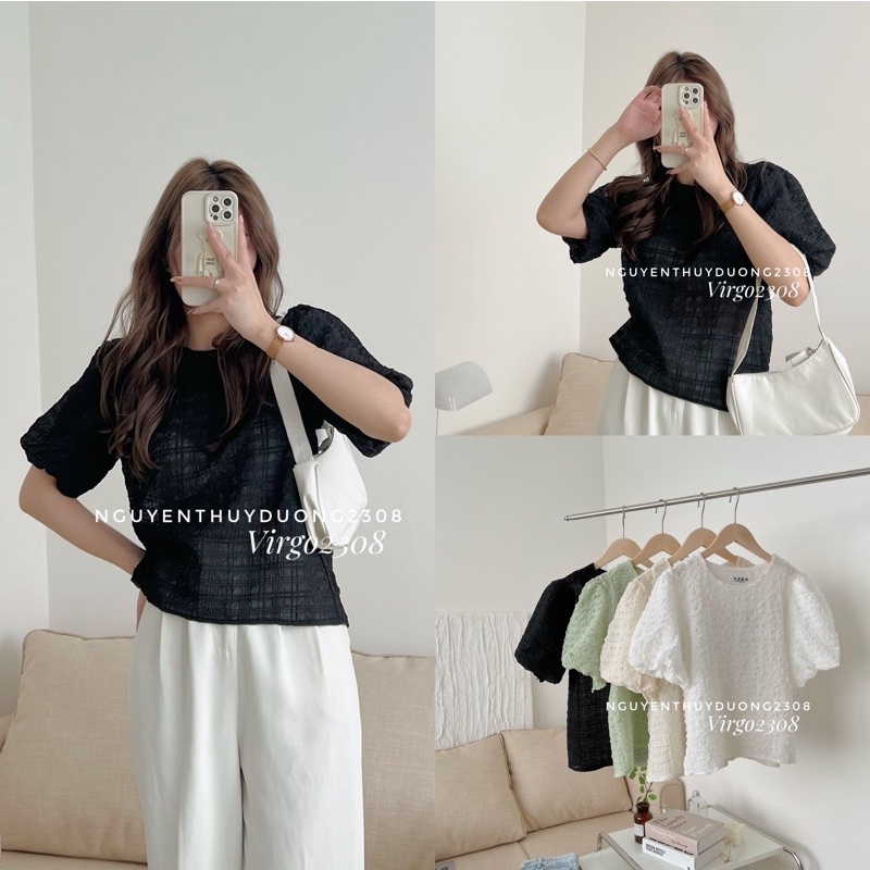 [HÀNG SẴN]ÁO THUN XỐP CỔ TRÒN TAY BỒNG “MAZI TOP” HÀNG QUẢNG CHÂU