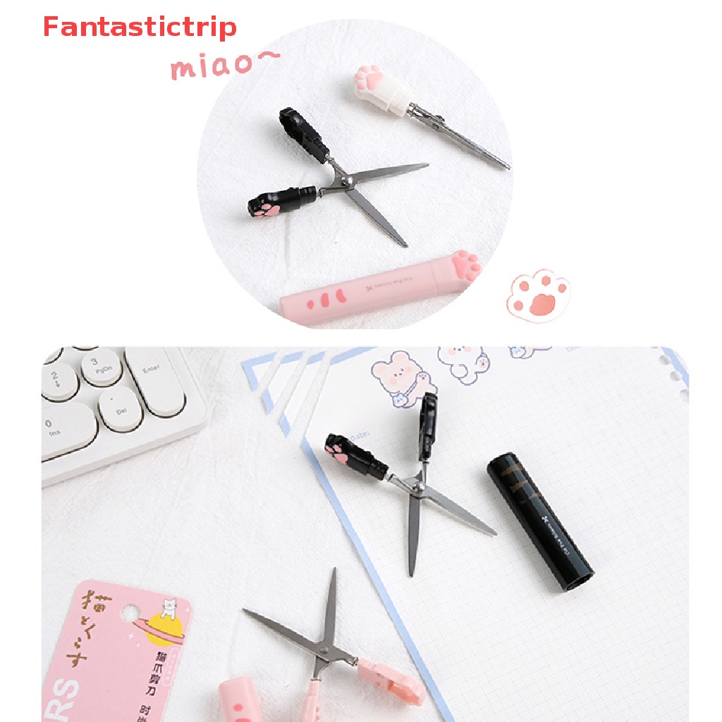 Kéo Cầm Tay Mini Bằng Thép Không Gỉ Hình Chân Mèo Dễ Thương