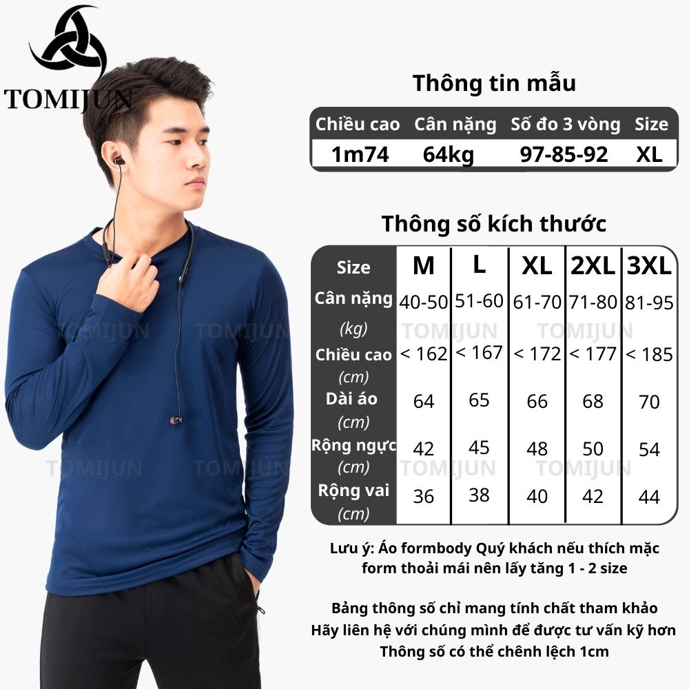 Áo thun nam tay dài TOMIJUN Giữ nhiệt thể thao nam co giãn, giữ ấm, màu sắc trẻ trung và năng động_ANT