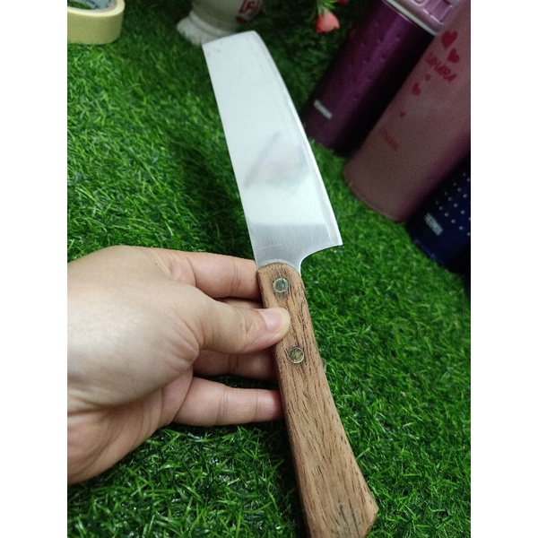 Dao inox cán gỗ 2 đinh có khắc triện