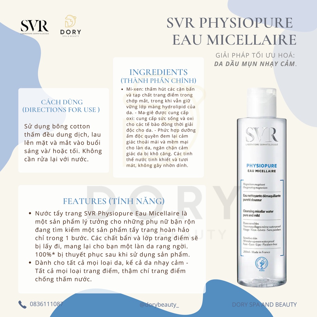 Nước Tẩy Trang SVR Physiopure Eau Micellaire 75ml | BigBuy360 - bigbuy360.vn