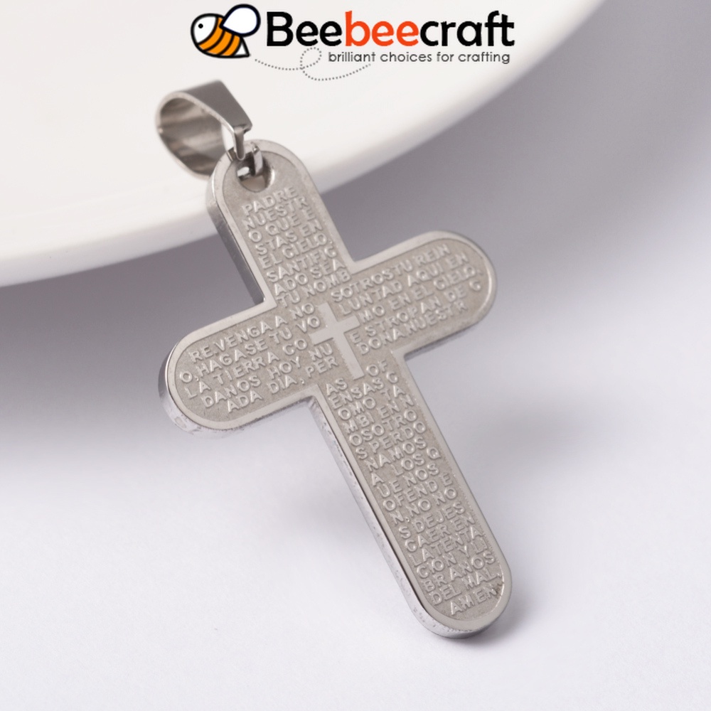 Set 1-50 Mặt Vòng cổ Hình Thánh Giá Bằng Thép Không Gỉ 304 Nhiều Màu Sắc Chất Lượng Cao Cho Nam