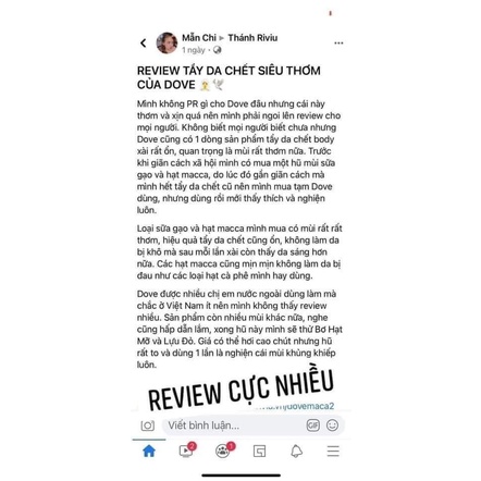 Dove Tẩy Da Chết Siêu Hot Mùi Lựu và Macca Hũ 225ml