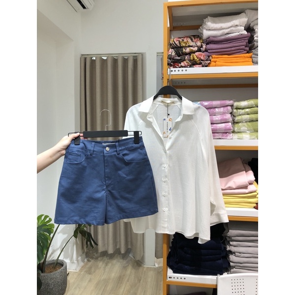 GingerBear - Quần Shorts Lưng Cao - Blue Chesee Shorts ( Có Ảnh Chụp Tại Cửa Hàng )