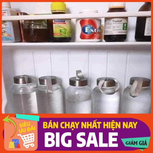 [LOẠI 1 - GIÁ HỦY DIỆT] Bình Nước Thủy Tinh, Chai Detox Có Dây Xách 500ml