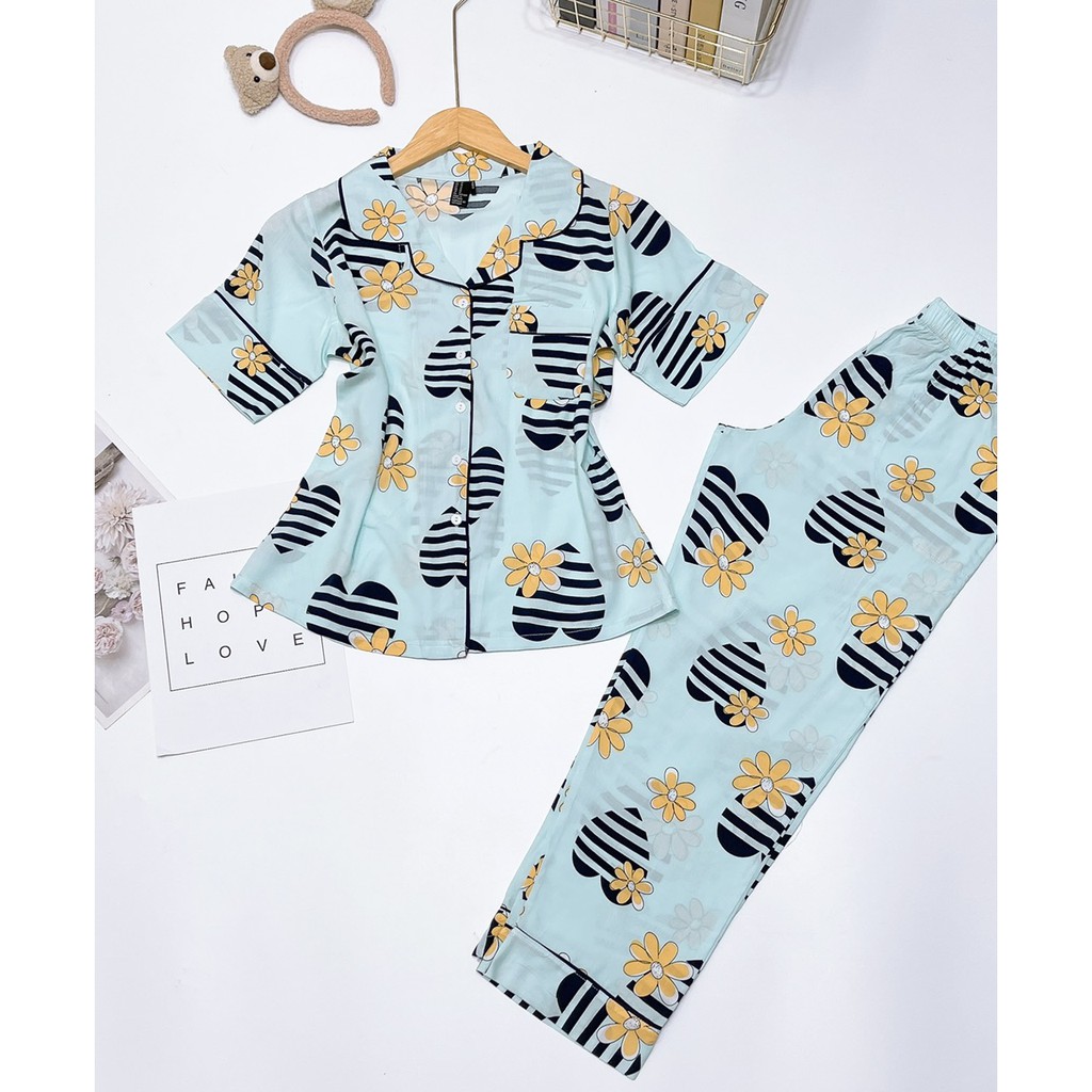 Bộ Pijama Tay Ngắn Quần Dài chất tole lanh VNXK