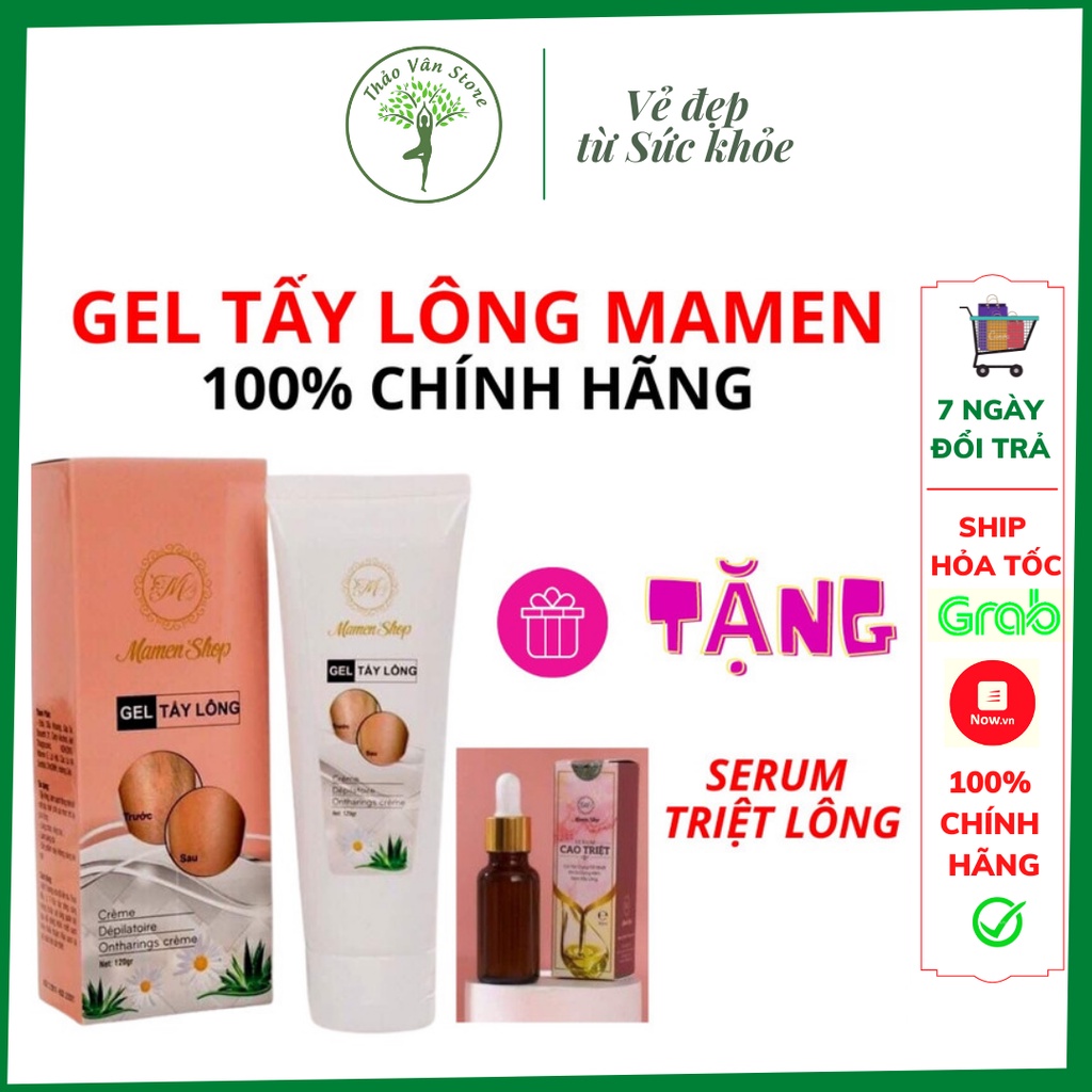 [Combo] Kem tẩy lông vĩnh viễn vùng kín bikini nách Mamen Shop - 120ml. An toàn cho mọi loại da nhạy cảm