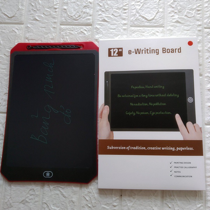 Bảng viết, bảng vẽ điện tử màn hình lcd 12 inch tự xóa thông minh model 2020 |tặng kèm bút cảm ứng