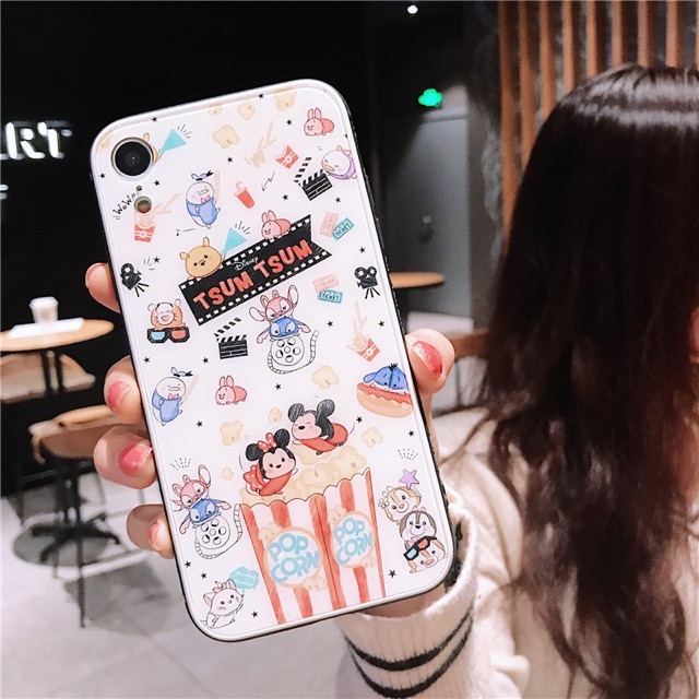 Ốp gương cường lực tsum tsum iPhoneXs Max