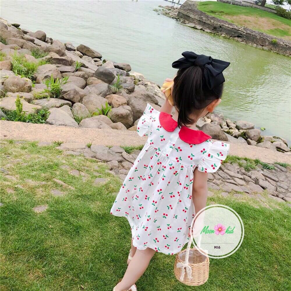 (Rẻ Nhất Tphcm) Váy Đầm Hình Cherry Siêu Cute Cho Bé Gái