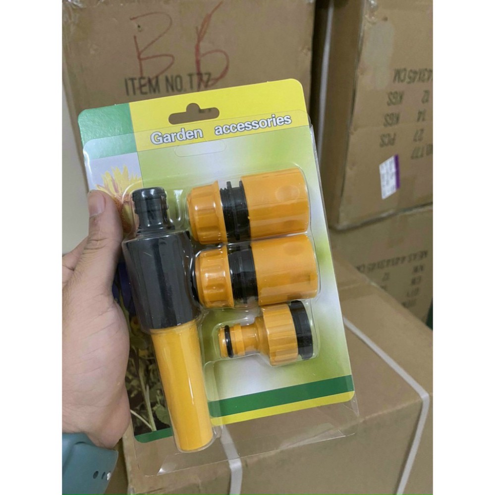 [ BAO GIÁ SHOPEE ] Set 4 Đầu vòi phun nước tăng áp xịt rửa xe,tưới cây, tưới rau ,tưới hoa