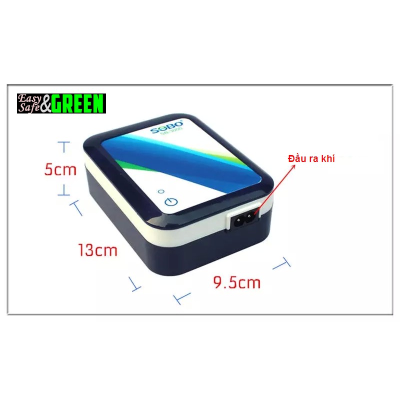 Máy sủi oxy tích điện SB-3000, sục sủi oxy bể cá cảnh