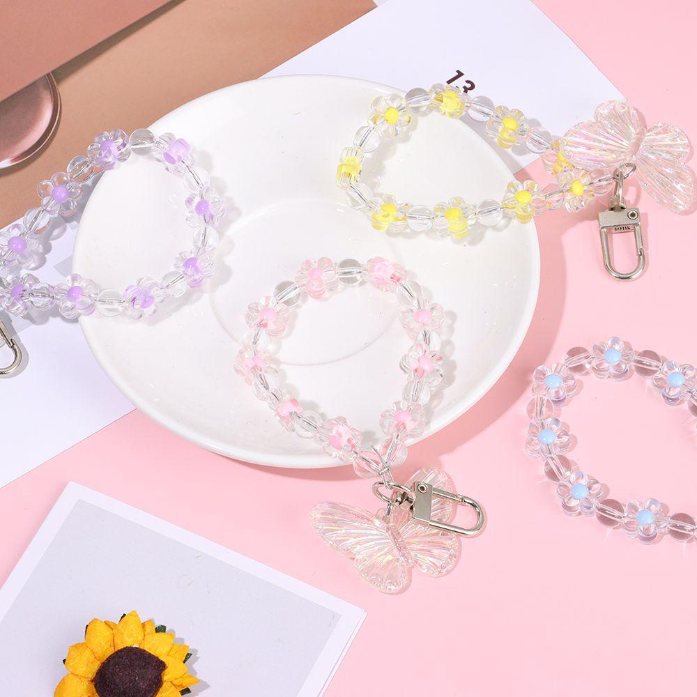 SUYO Móc Khóa Điện Thoại Trong Suốt Hình Bướm Xinh Xắn