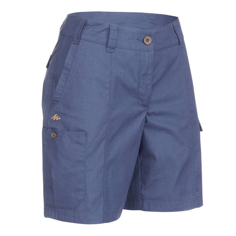 Quần short leo núi trekking travel100 cho nữ - xanh dương Decathlon Forclaz