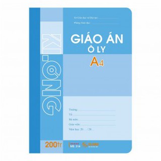 [Combo 3/1] Vở giáo án ô ly - 200 trang; Ms 314 (T4)