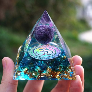1 máy phát điện năng lượng kim tự tháp orgone thạch anh tím peridot tự nhiên pha lê chữa bệnh orgonite