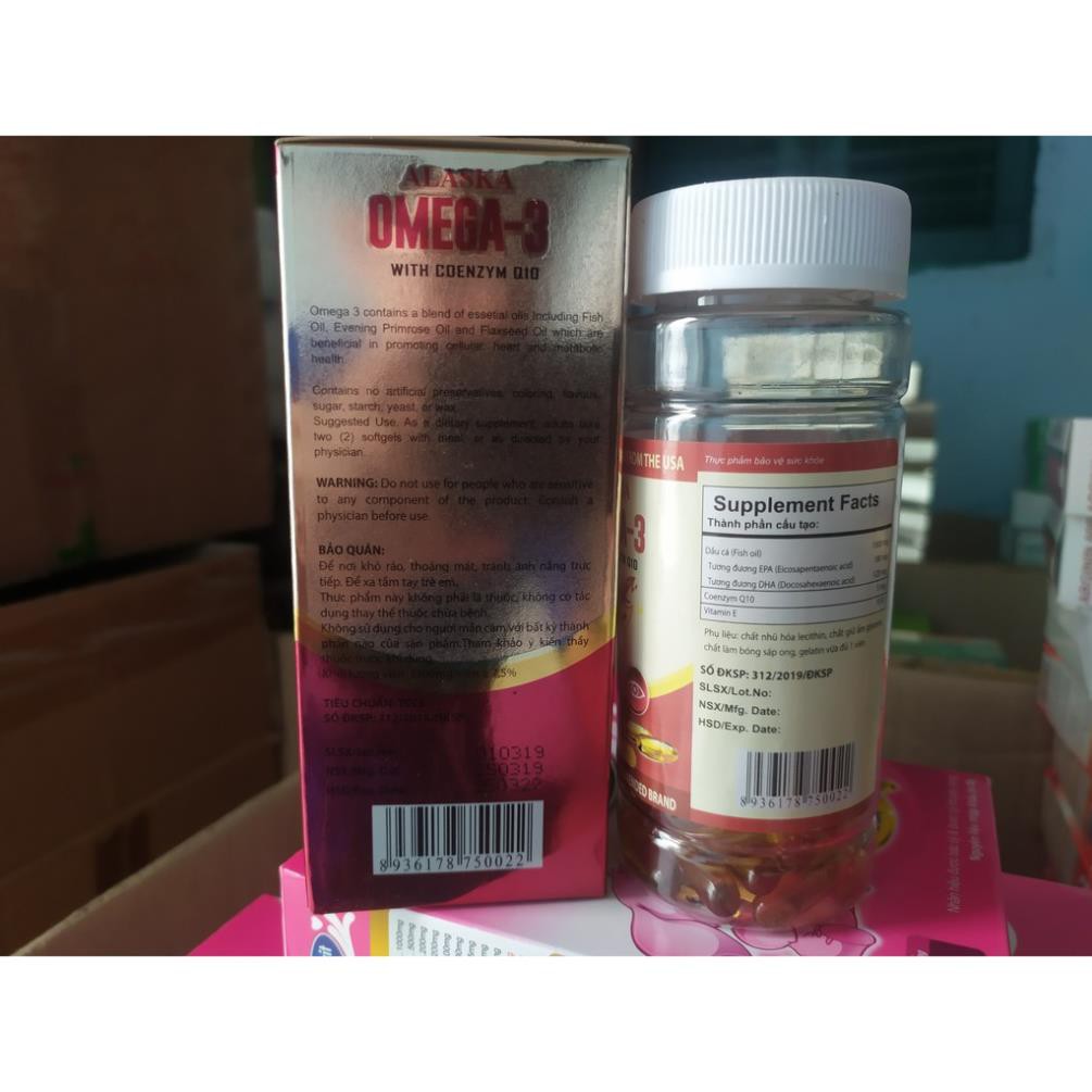 Dầu Cá Alaska Omega 3  - Bổ Não, Tăng Cường Thị Lực, Giảm Nguy Cơ Mắc Bệnh Tim Mạch
