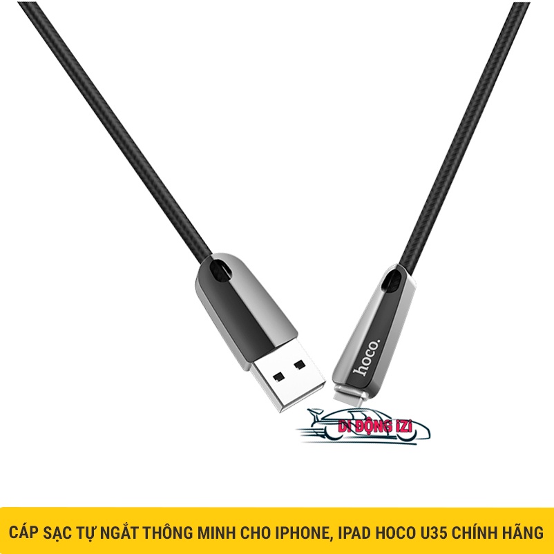Cáp Sạc Tự Ngắt Cho IP 5/6/7/8/X/11/12/13 Mini/Pro/ProMax - Cáp Hoco U35 Ngắt Khi Pin Đầy Thông Minh 2M,1.2M[CHÍNH HÃNG]