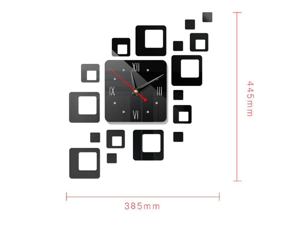 Đồng Hồ 3d Tráng Gương Dán Tường Trang Trí