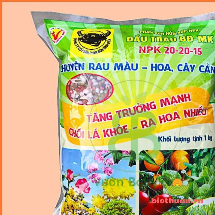 Phân Bón Đầu Trâu NPK 20-20-15 Chuyên Cho Hoa, Cây Cảnh Giúp Cây Ra Hoa, Hoa Đẹp, Lâu Tàn